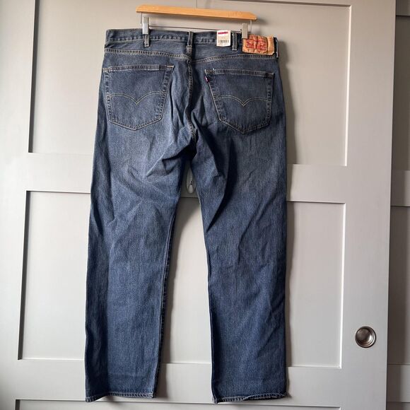 Levis 501 Jeans Men 40x30 Blue Stretch Denim Button Fly Straight Leg Classic NEW - Picture 8 of 14